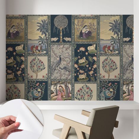 Papier peint autocollant adhésif avec motifs pour salon et chambre accessoire stylé pour votre intérieur Scène romantique 104x70 cm (1/5)