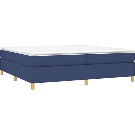 Cama box spring con colchón tela azul 200x200 cm vidaXL (1/4)