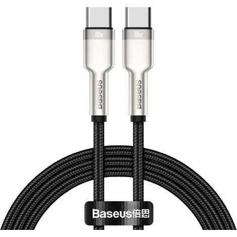 Cable USB-C a USB-C Baseus Cafule, 100 W, 1 m (negro) (1/5)