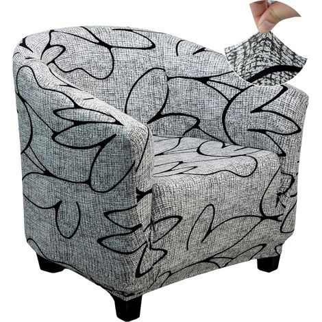 Housse de Fauteuil Cabriolet 1 Place, Housse de Fauteuil Crapaud Extensible Chesterfield, Housse Fauteuil Salon Club il Lavable, Couverture de Fauteuil Facile à Installer et à Laver,Style Gris (1/5)