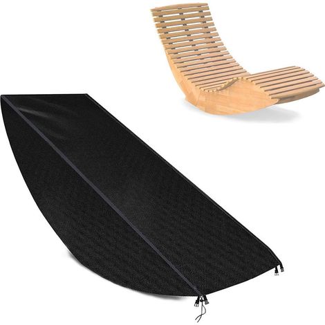 Housse de Jardin pour Chaise Longue - 420D Oxford Argentée Imperméable Résistant au Vent avec Fermetures Rapides - Compatible Multi-Taille (155x65x95cm) - Incluse Poche de Stockage (1/5)