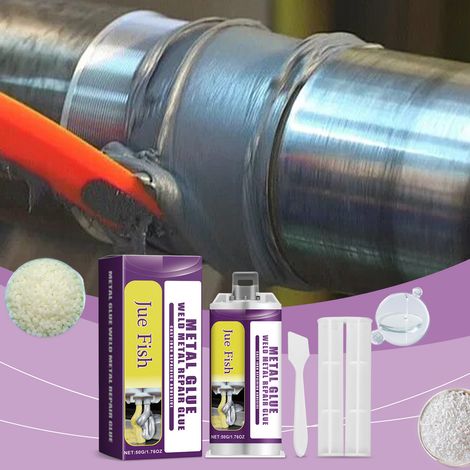 Water-resistant and sealant for metal bonding safe and durable metal adhesive - repair adhesive 1 + scraper 1 + push rod 1 (1/5)
