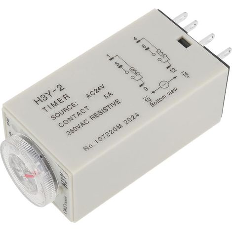 1 x H3Y-2 Time Delay Relay 10s 5A 8 Pin AC24V 0.5-10s Delay Relay for Automated Control of Industrial Applications (1/5)