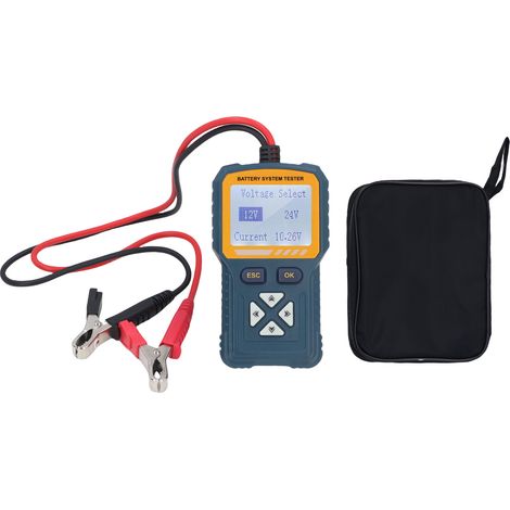 Tester per batterie da 12V e 24V, display digitale, sistema di risposta rapida con supporto posteriore. (1/5)