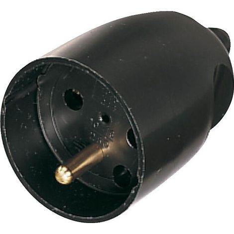 Fiche femelle à sortie droite 16A 2P+T noir - L'EBENOID