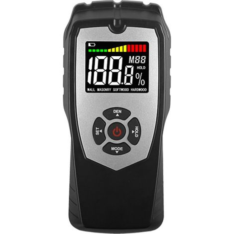 Digitales Feuchtigkeitsmessgerät ohne Stifte, Schimmeldetektor, tragbares LCD-Display für Wände, Gipskarton, Holz und Baumaterialien, Feuchtigkeitsprüfung (1/5)