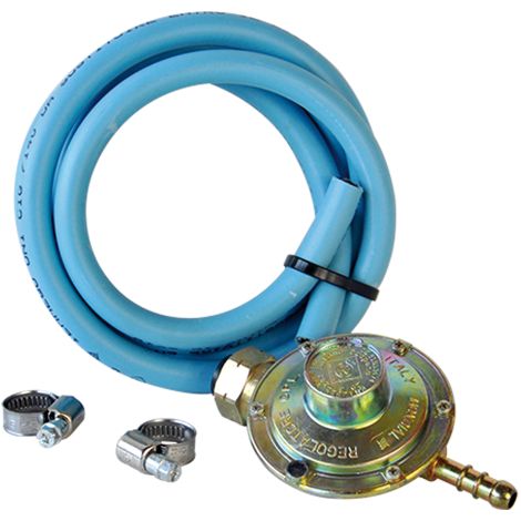 Kit pour re'chaud a' gaz infrarouge de'tendeur GPL basse pression tuyau 1,25 m et 2 colliers de serrage acier