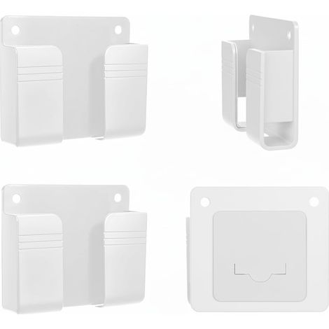 4 Supports Muraux Adhésifs, Organisateur Câbles Sans Percer, Range-Fil pour Chargeur Téléphone et Télécommande, Bureau Maison Salle de Bain (1/5)