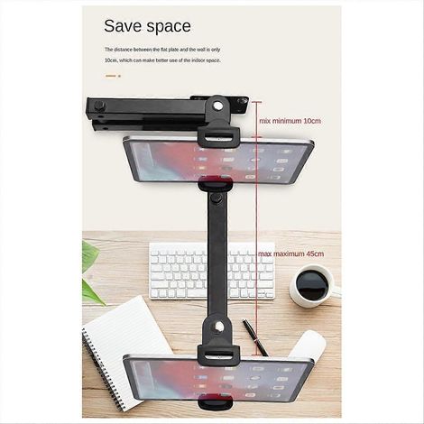 Support téléphone extensible à bras long réglable pour smartphones et tablettes de 4 à 13 pouces (1/5)