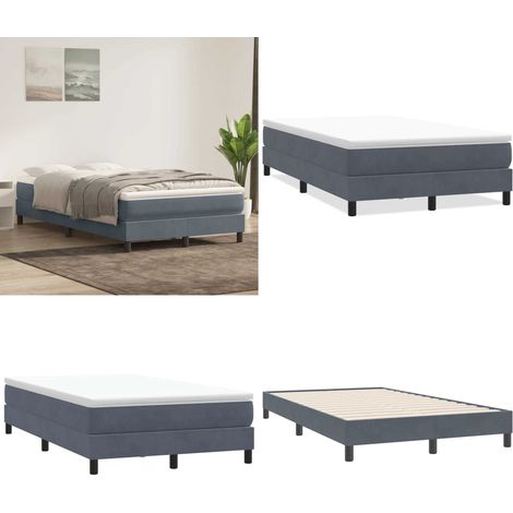 Boxspringbett ohne Matratze Dunkelgrau 120x220 cm Samt - Samtbett - Matratze (1/5)