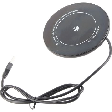 Chauffe-tasse USB homothermique, tapis chauffant pour boissons chaudes, idéal pour le bureau, le thé ou le café. (1/5)