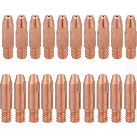 20 Pièces Conseil de Contact 1,0 mm M6 Embout de Contact en Cuivre Buse de Tube Contact M6 pour Chalumeau Binzel 24KD MIG/MAG (1/5)