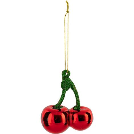 Soggetto ciliegie in vetro h.9cm rosso e verde - Atmosphera créateur d'intérieur (1/2)