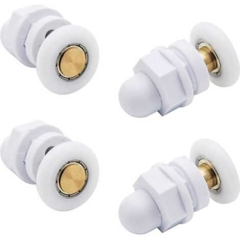 4PCS Roulettes de Douche Roue pour Porte de Douche Roulettes Coulissantes Rouleaux De Porte De Douche Laiton Cabine de Douche Porte a Roulette Roue de Porte Poulies Accessoire Matériel Outil (1/3)