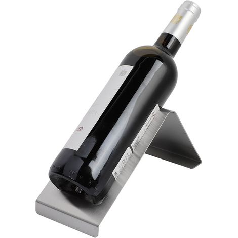 Présentoir porte-bouteilles de vin individuel en acier inoxydable (1/5)