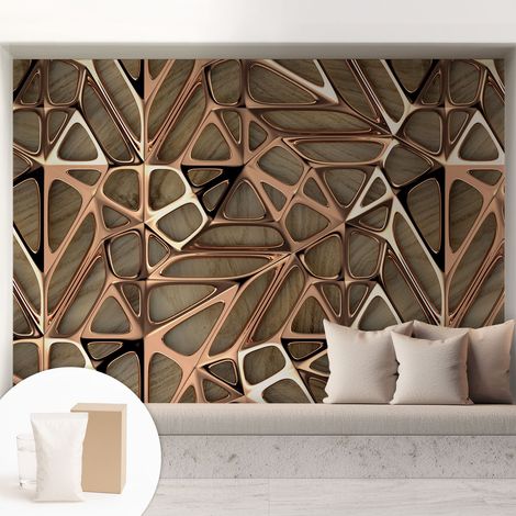 Papier peint intissé avec imprimé installation simple qualité excellente sans désordre - Colle incluse gratuite Motif géométrique 208x146 cm (1/5)