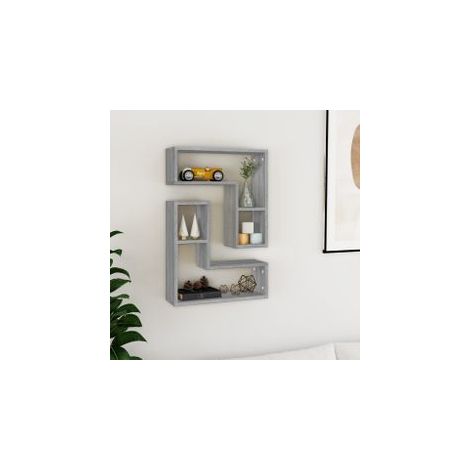 Étagères murales 2pcs Sonoma gris 50x15x50 Bois d’ingénierie (1/5)