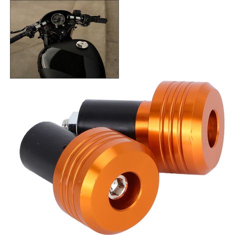 Motorradlenkergriffe, Aluminium-Endkappen, Slider-Zubehör, orange (1/5)