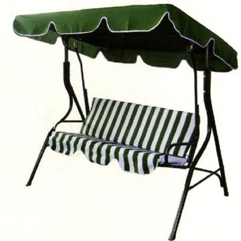 BALANÇOIRE 3 PLACES VERT ACIER CM.170X110X153H (1/2)