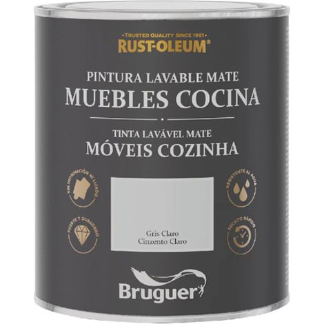 XYLAZEL pintura cocinas gris claro 0.75l lata , Esmalte para muebles en color gris claro Ideal para renovar armarios de la cocina con aspecto rústico Apto para cajones, pue (1/5)