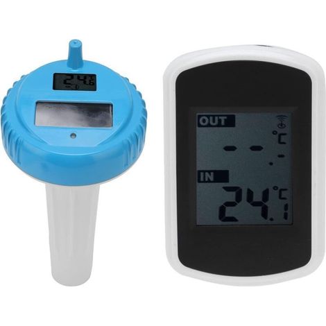 Thermomètre de Piscine Solaire sans Fil Flottant Facile à Lire, thermomètre numérique pour piscines, Parcs Aquatiques, Sources Chaudes et salles de Bains (1/4)