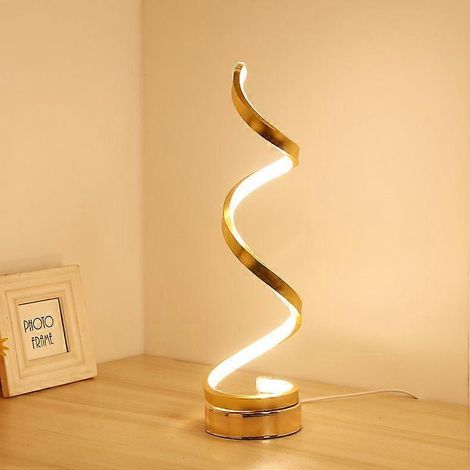 Lampe de bureau spirale LED blanc chaud à intensité variable, haute qualité, durable et pratique