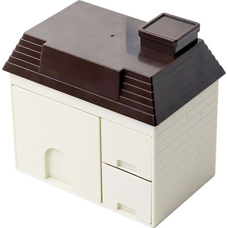 Boîte de Rangement Bureau Maison Blanche en Plastique Design Mignon Compartiments Multiples pour Cosmétiques et Fournitures (1/5)