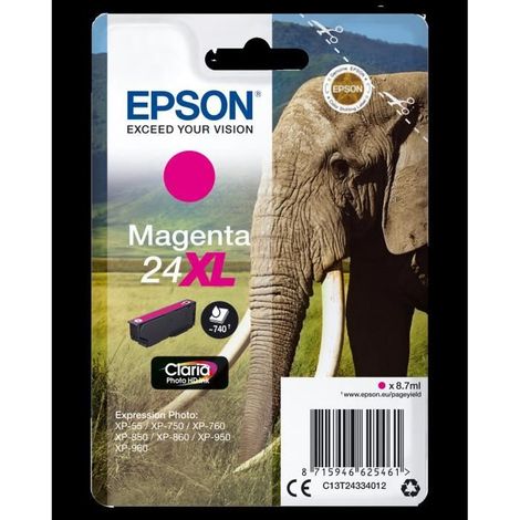 Epson Elephant C13T24334012 cartouche d'encre 1 pièce(s) Original Rendement élevé (XL) Magenta (1/2)