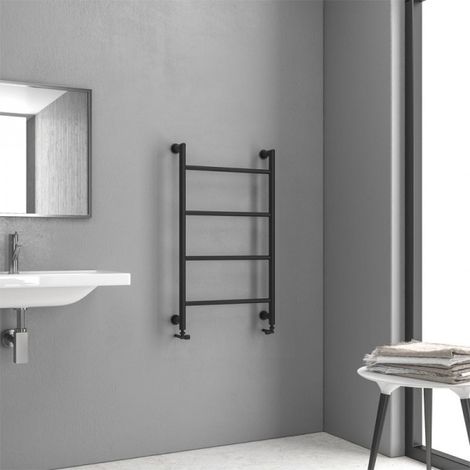 Radiateur sèche-serviette vertical DESIGN 6 9,3x56x90 cm en laiton noir mat