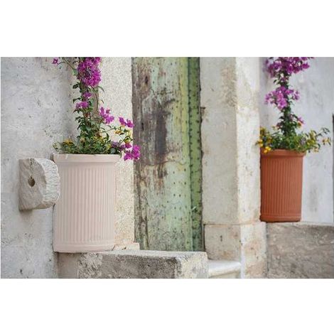 Vase Polymère Monacis Demi-Cercle Millerighe Blanc cm 55 (41X24X50h)