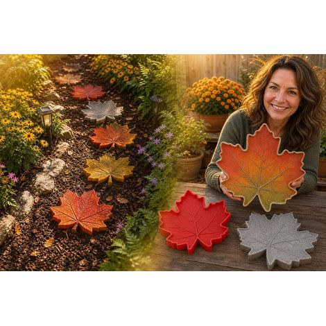 Moule à marches décoratives réutilisable pour jardin, grand moule en silicone de 4,8 m (15,7 pi), décoration de jardin et d'allée à faire soi-même, dalle de ciment en forme de cœur rouge (1/5)