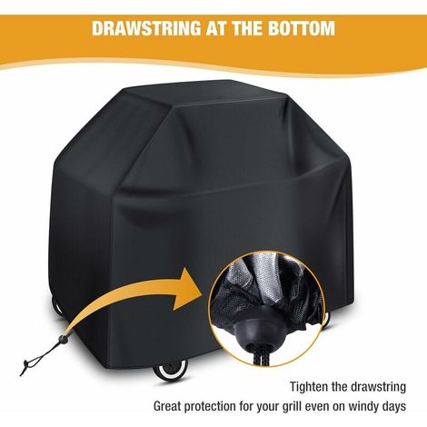 Jusch – Housse de barbecue imperméable 147x61x117 cm – Tissu Oxford 210D résistant aux UV – Protection complète contre intempéries et poussière - 3