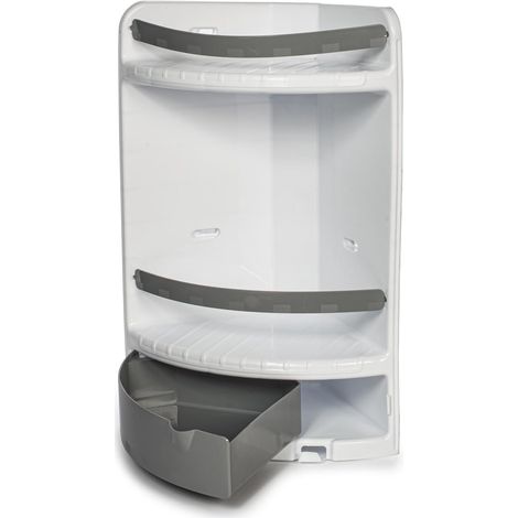 Étagère d'angle en Plastique, 2 étages, Couleur Blanche, 29 x 18 x 41 cm, 27 x 41 cm (1/2)