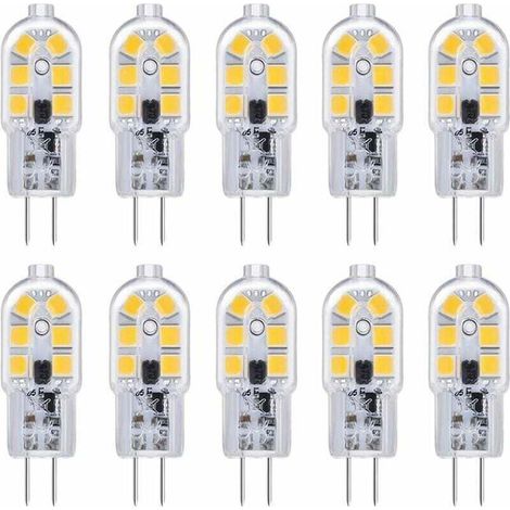 - Ampoule LED G4 Ampoule G4 LED 12V 2W Blanc Froid 6000K, 200LM, Équivalent Halogène G4 Bi-pin 10W 20W, LED Lampe G4 12V AC/DC pour Camping Car/Hotte Cuisine, non-dimmable, lot de 10 Guazhuni (1/5)