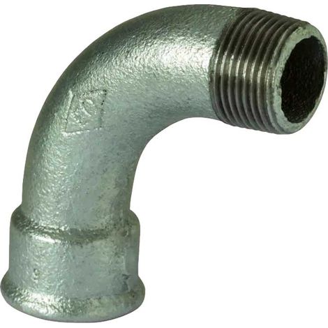 CURVA A 90° MASCHIO/FEMMINA IN GHISA ZINCATA 1