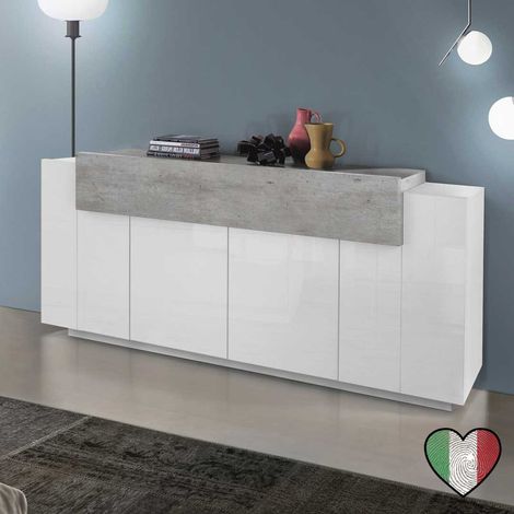 Credenza Moderna 4 ante 1 cassetto - Cemento - Corona (1/2)