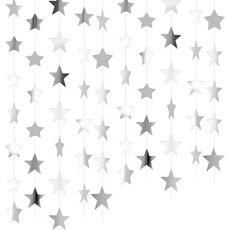 Guirlande Étoiles En Papier - 3 Pièces - 12 Mètres Total - Décoration Suspendue Pour Fêtes Et Événements (1/5)