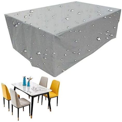 Art Housse Salon de Jardin Table 160x13090cmOxford Tissu bache Imperméable, Coupe-Vent, Anti-UV, Jardin, Argenté (1/3)
