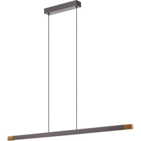 Lampadario A Sospensione Moderno Lisciana Alluminio Grigio 1 Luce Led 18W 2000Lm