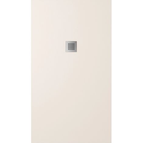 Receveur de douche rectangulaire 80x100cm Marbre Résine Ivoire Effet Pierre Hauteur 2,4cm Mod. Kos