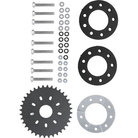 Pignon plat 36 dents avec adaptateur 9 trous, couronne arrière pour vélo motorisé 49cc 66cc 80cc 2 temps, kit chaîne robuste (1/5)