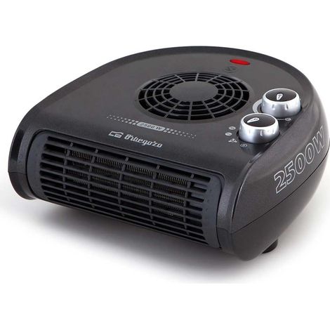 Chauffage, thermostat réglable, 2 niveaux de puissance, fonction ventilateur à air froid, chaleur instantanée, 2500 W, noir (1/5)