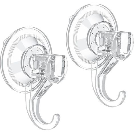 Petits crochets à ventouse pour douche, robustes, amovibles et réutilisables, transparents, 2 pièces