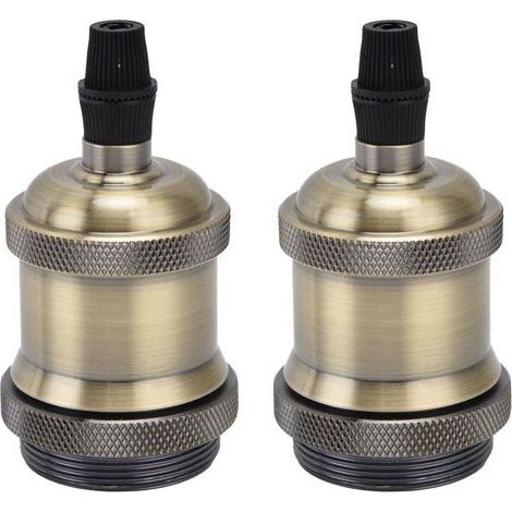 2PCS Douille de Lampe Vintage en Aluminium Rétro, Support de Lampe DIY pour Ampoules E26/E27, Bronze Vert (1/5)