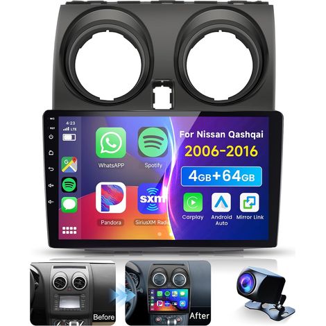 4G/64G 9" Autoradio pour J10 2006-2016 (avec écran de Navigation) Carplay Android Auto sans Fil,EQ,WiFi GPS,RDS/FM Radio 2 Din,Bluetooth Autoradio avec caméra de recul (1/5)
