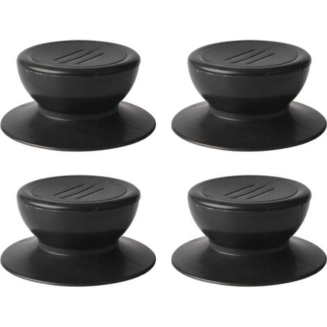 4-teiliges Deckelknauf-Set, universeller Ersatzknopf für Küchendeckel, Glasdeckel, Glasdeckelgriff – schwarz