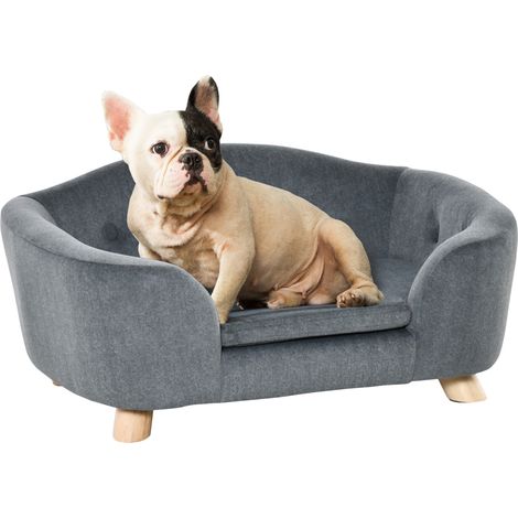PawHut Dog Sofa Bed w/ Soft Cushion for XS Size Dogs - Grey
