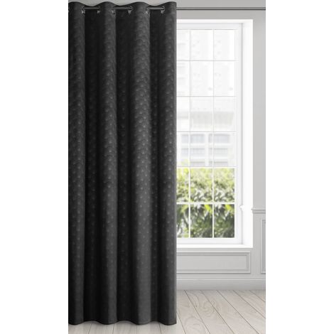 Rideau en Velours avec Motif géométrique et œillets - 1 pièce - Rideau pour Porte de Balcon à Motifs, Aspect Velours - Uni Moelleux (1/5)