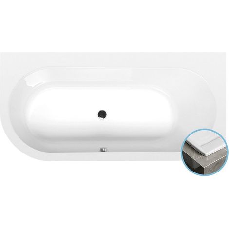 ASTRA R SLIM Baignoire asymétrique 165x80x48cm, blanc (1/4)