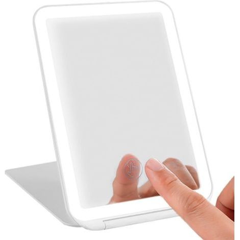 Miroir Cosmétique Rechargeable avec éclairage : Miroir de Table avec 72 éclairages LED, écran Tactile à intensité Variable avec 3 Couleurs de lumière (1/5)
